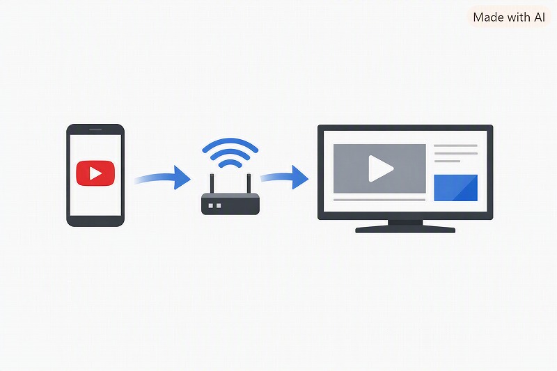 スマホから簡単にテレビに映せる